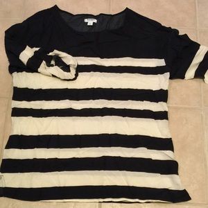 Black and White Striped Top